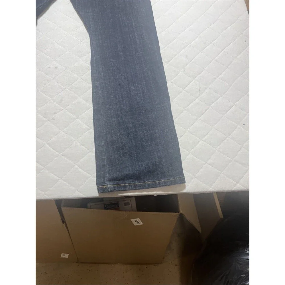 Wrangler Retro Jeans Men 36x34 Slim Boot Cut Blue Denim Workwear Rodeo Stretch